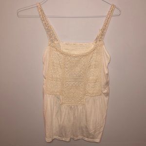 Patterned Off White Tank Top